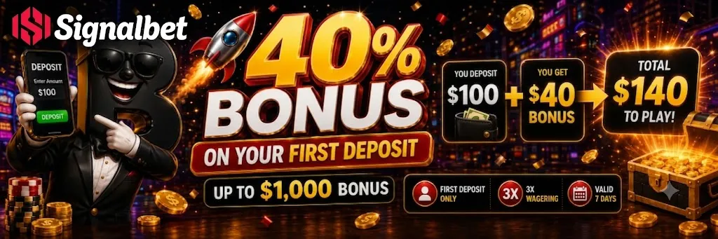 Signalbet: 40% FIRST-DEPOSIT OFFER promotional artwork